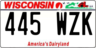 WI license plate 445WZK