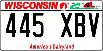 WI license plate 445XBV