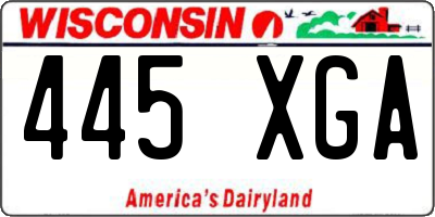 WI license plate 445XGA