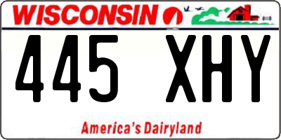 WI license plate 445XHY