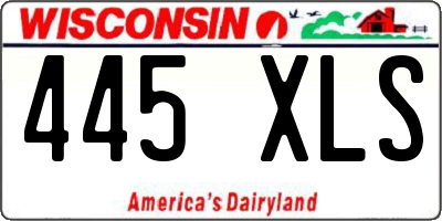 WI license plate 445XLS