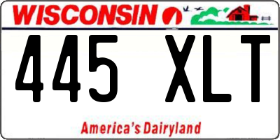 WI license plate 445XLT