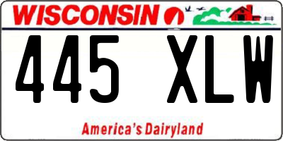 WI license plate 445XLW