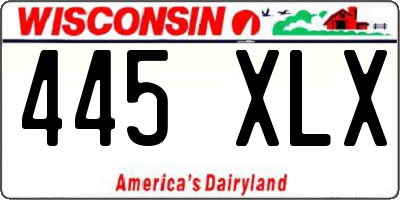 WI license plate 445XLX
