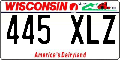 WI license plate 445XLZ