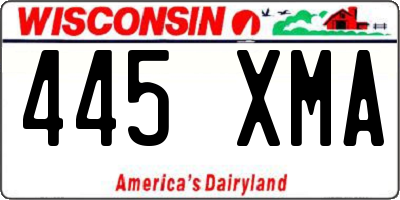 WI license plate 445XMA