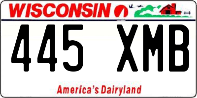 WI license plate 445XMB