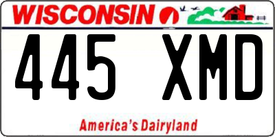 WI license plate 445XMD