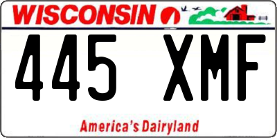 WI license plate 445XMF