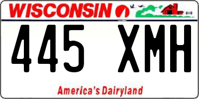 WI license plate 445XMH