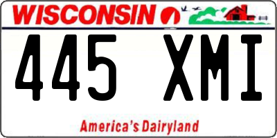 WI license plate 445XMI