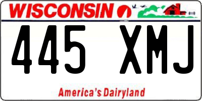 WI license plate 445XMJ