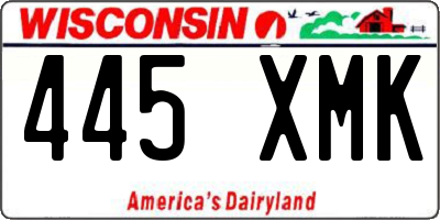 WI license plate 445XMK