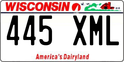 WI license plate 445XML