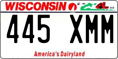 WI license plate 445XMM