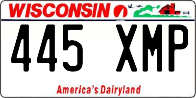 WI license plate 445XMP