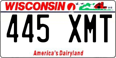 WI license plate 445XMT