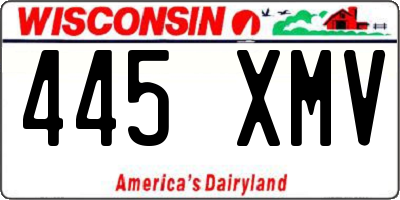 WI license plate 445XMV