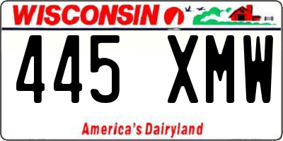 WI license plate 445XMW
