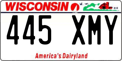 WI license plate 445XMY