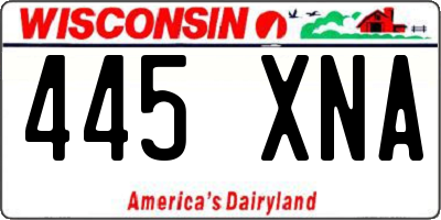 WI license plate 445XNA