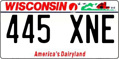 WI license plate 445XNE
