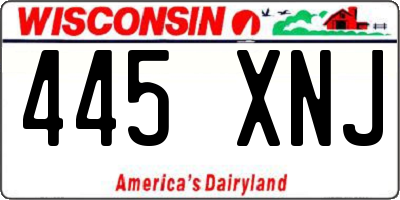 WI license plate 445XNJ