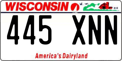WI license plate 445XNN