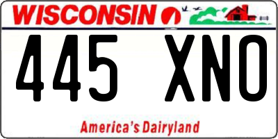 WI license plate 445XNO