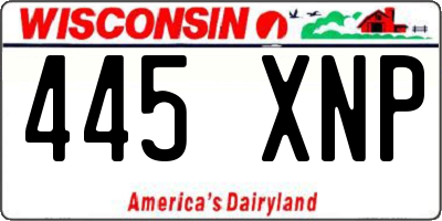WI license plate 445XNP