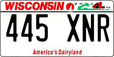 WI license plate 445XNR