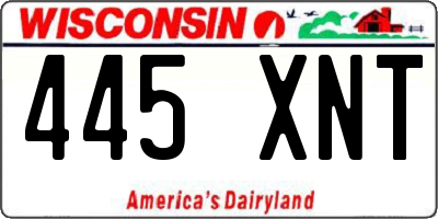 WI license plate 445XNT