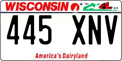 WI license plate 445XNV