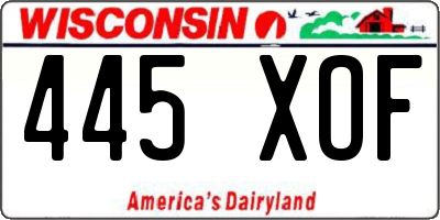 WI license plate 445XOF