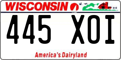 WI license plate 445XOI