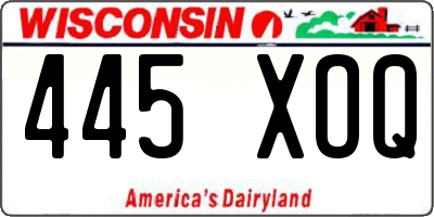 WI license plate 445XOQ