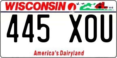 WI license plate 445XOU