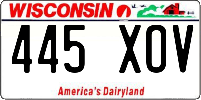 WI license plate 445XOV