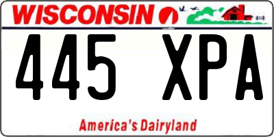 WI license plate 445XPA