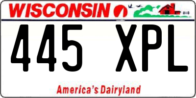 WI license plate 445XPL