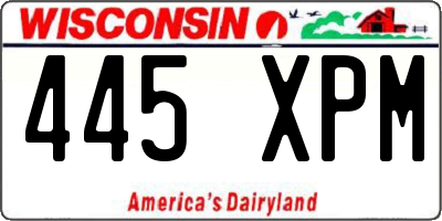 WI license plate 445XPM