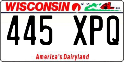 WI license plate 445XPQ
