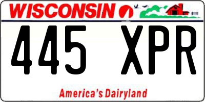 WI license plate 445XPR