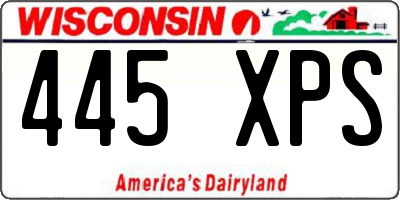 WI license plate 445XPS