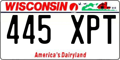 WI license plate 445XPT