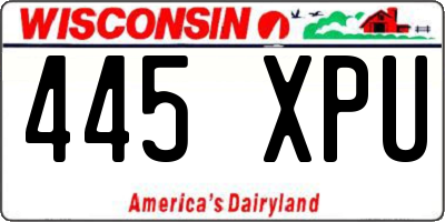 WI license plate 445XPU