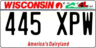 WI license plate 445XPW