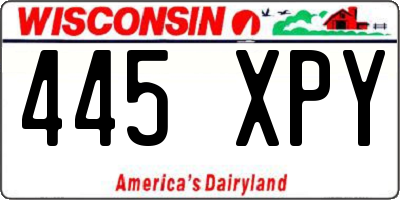 WI license plate 445XPY