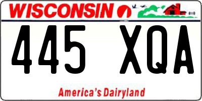 WI license plate 445XQA