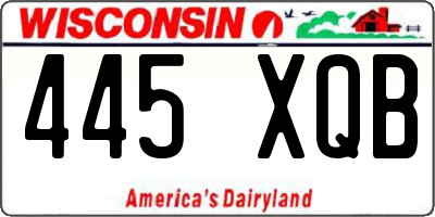 WI license plate 445XQB
